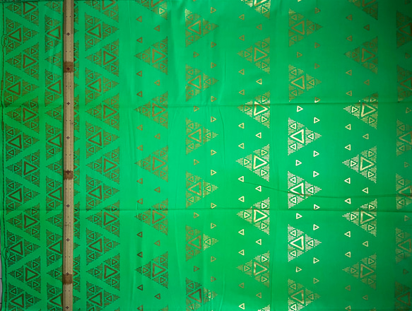 アフリカ生地  WOODIN グリーン プレーン コットン 4枚目の画像