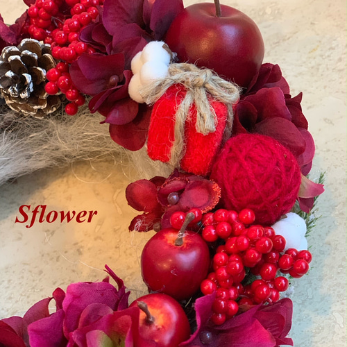 creema限定】ふわふわシマエナガサンタのクリスマスリース3点セット