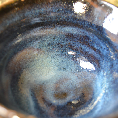 再入荷！】 抹茶茶碗(鬼萩コスモブルー)幻想 ☆萩焼き 陶器 茶碗・めし