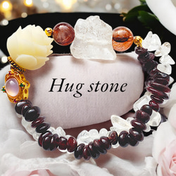 611 グァバクォーツ×ガーネット×ドットクォーツ　天然石　お守り　ストラップ 611 グァバクォーツ×ガーネット×ドットクォーツ 天然石 お守り