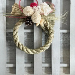 2026年しめ縄　ピンポンマム　ホワイト　冬支度　しめ縄　お飾り　正月飾り　お正月飾り　しめ飾り　2026 6枚目の画像