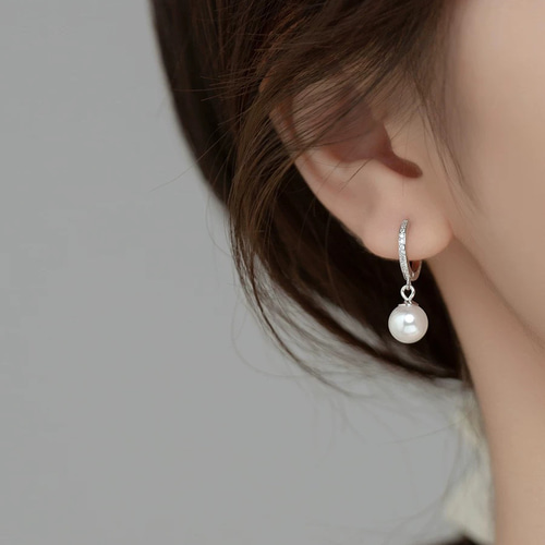 k18 あこや真珠×ダイヤモンドピアス