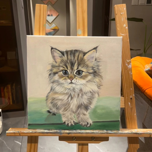 ピロリン ペット似顔絵オーダー 絵画 原画 ペット 犬 猫 動物 - 絵画