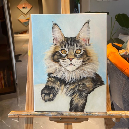 ペットの油絵オーダー制作 うちの子 犬 猫 ペット パンダ 動物 似顔絵