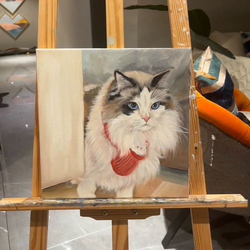 ペットの油絵オーダー制作 うちの子 犬 猫 ペット パンダ 動物 似顔絵