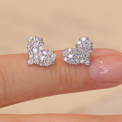 超人気高品質 ハート形 天然ダイヤモンドピアスk18 ピアス（スタッド・一粒 アクセサリー