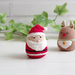 【yuj - süß line】クリスマス　サンタさんとトナカイさんのあみぐるみセット　デコレーション　オーナメント 6枚目の画像