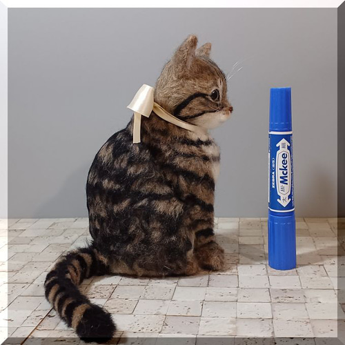 羊毛フェルト 猫 キジトラ猫さん キジトラ ねこ ネコ 猫フィギュア