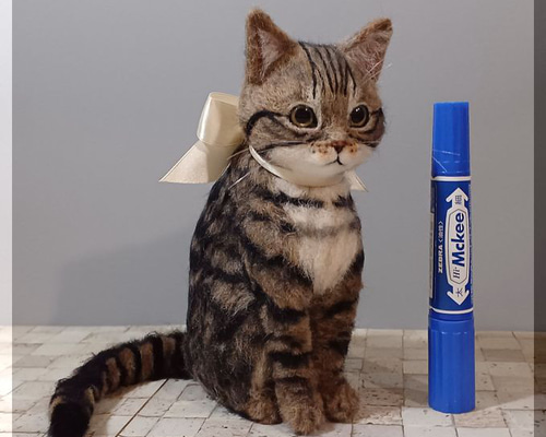 羊毛フェルト 猫 キジトラ猫さん キジトラ ねこ ネコ 猫
