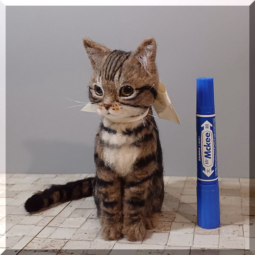 羊毛フェルト 猫 キジトラ猫さん キジトラ ねこ ネコ 猫フィギュア