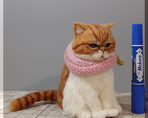 羊毛フェルト 猫 エキゾチックショートヘアさん ねこ ネコ 猫