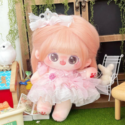 20cm ぬい服 着せ替え チェック ドレス 全身セット ピンク お姫様z2 20cm ぬい服 着せ替え チェック ドレス 全身セット ピンク