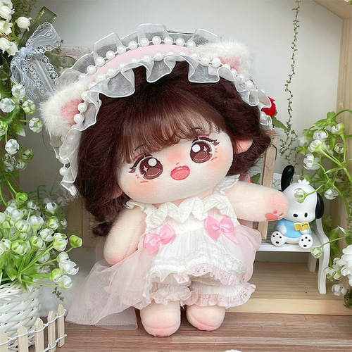 6点セット 20cm 着せ替えぬいぐるみ用服 レース ドレス ヘッド
