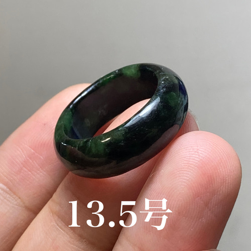 現在開催中のキャンペーン＆お得情報 13.5号 墨緑色 一点物 L9-116 ミャンマー産天然 本翡翠 A貨 アクセサリー