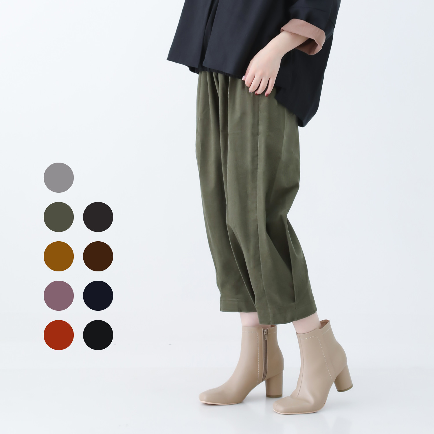 9色展開◎遠州産コーデュロイのキレイ目バルーンパンツ サイズ選べる◎
