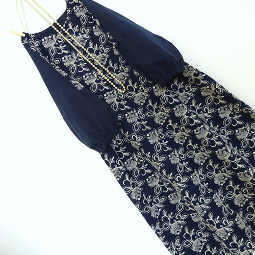 花*花様　ワッシャーコットン　ワンピース 美品】rienda ワッシャーフラワー ロングワンピース 花柄 春 夏