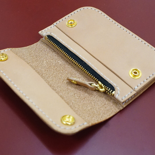 国産本革 トラッカーウォレット 栃木レザー ハンドメイド 手縫い ミニ