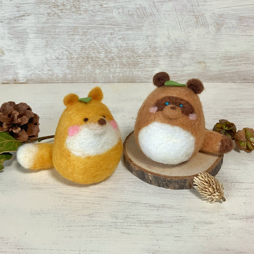 かわいい♡楽しい♪羊毛フェルト『ぽんぽこたぬき』マスコットキット