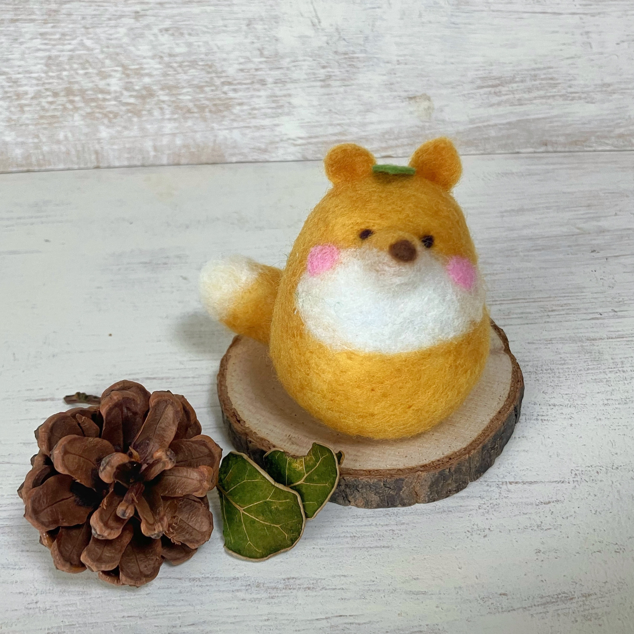 かわいい♡楽しい♪羊毛フェルト『子ぎつねさん』羊毛マスコット