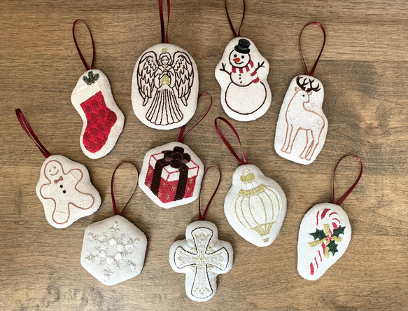 クリスマス⭐︎刺繍オーナメント 10個セット その他インテリア クリスマス⭐︎刺繍オーナメント 10個セット その他インテリア