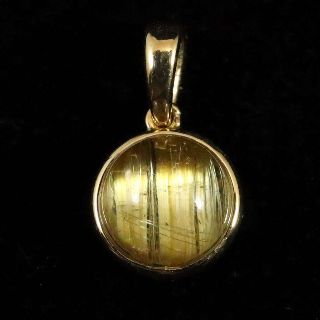 ゴールドルチルクォーツ 6mmラウンド  K18YG ペンダント 0.38g #60296