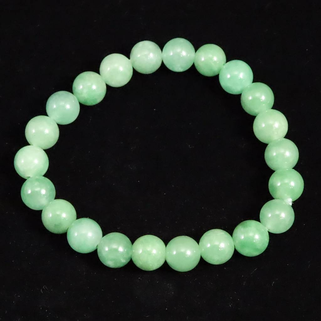 ミャンマー産　緑 翡翠  ヒスイ 8.5mmブレスレット 25.0g #72746