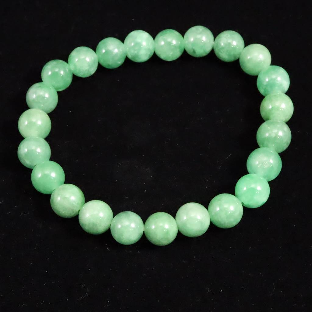 ミャンマー産　緑 翡翠  ヒスイ 8mmブレスレット 23.5g #85821