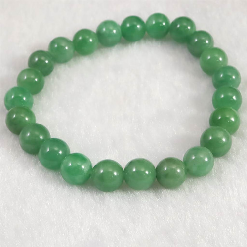 ミャンマー　ヒスイ　翡翠　天然石 緑色 ミャンマー産 緑 翡翠 ヒスイ 8mmブレスレット 23.5g #85821