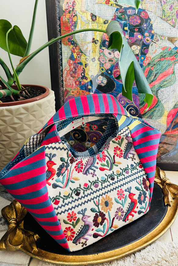 世界のラグジュアリー生地で作ったリバーシブルトートバッグ②  