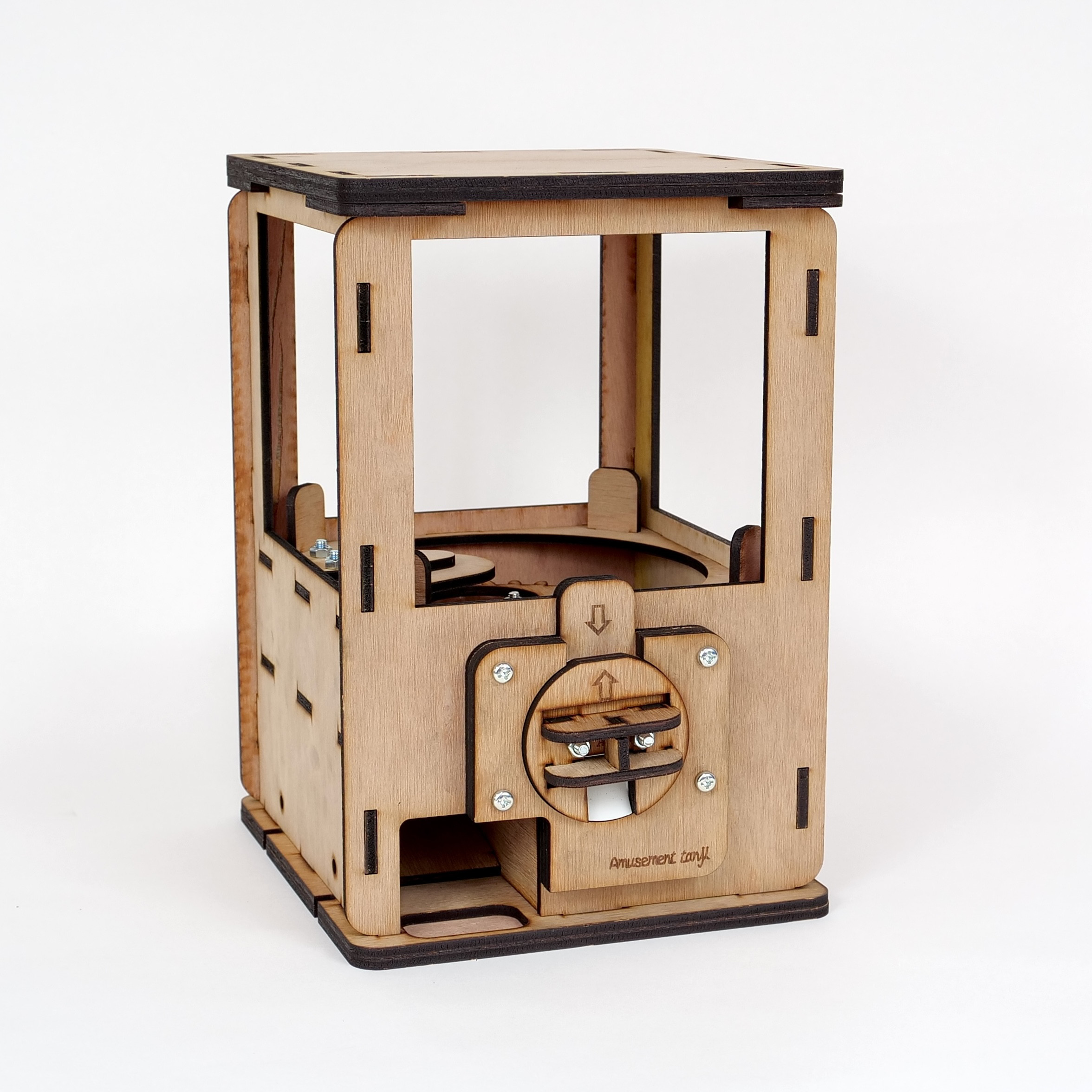 木製ガチャガチャ お金で動くカプセルマシン 組み立てキット