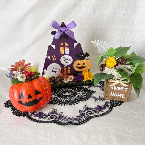 にぎやかハロウィンアレンジ3点セット ドライフラワー hanayumo 通販  