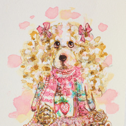 ラグドールのミニぬいぐるみ」 水彩画イラスト 原画 はがきサイズ 絵画