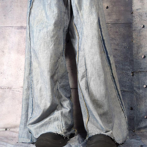 ㉜オリジナルリメイクデニムインサイドアウトワイドフレア ドッキング