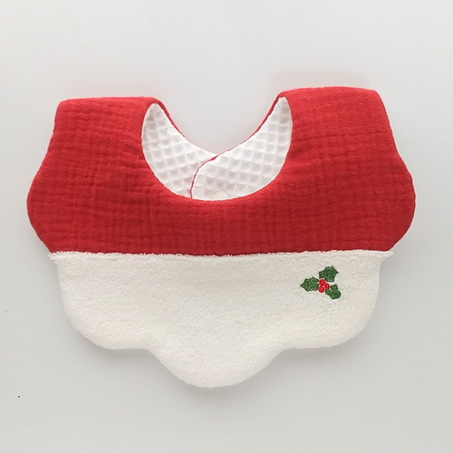 ☆クリスマス☆スタイ ふわふわパイルニット＆もこもこダブルガーゼ