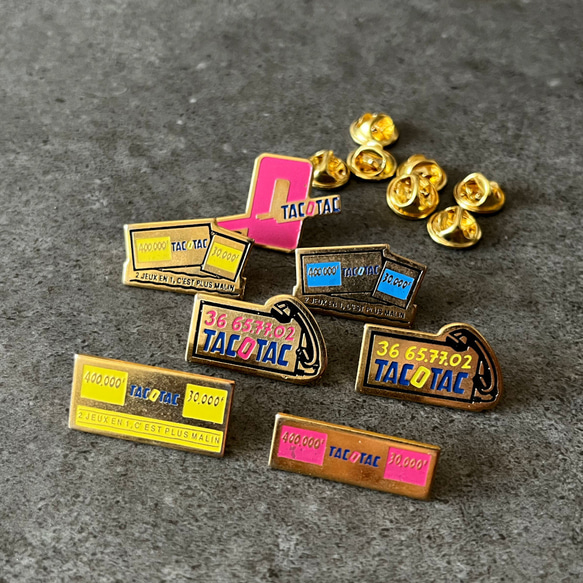 送料無料】7個セット フランス ヴィンテージ ピンバッジ TACOTAC