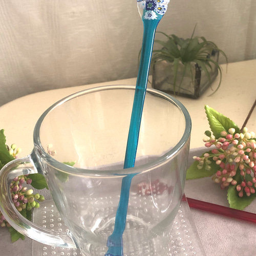 キャンペーン！☆透き通る青ブルーしずく☆ミルフィオリ☆マドラー