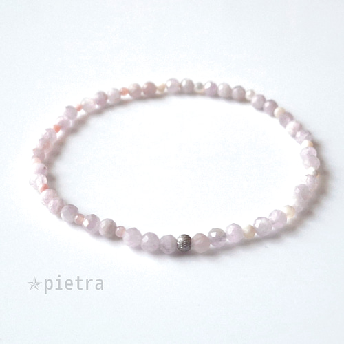 再販］クンツァイトとピンクオパールとマザーオブパールのゴム