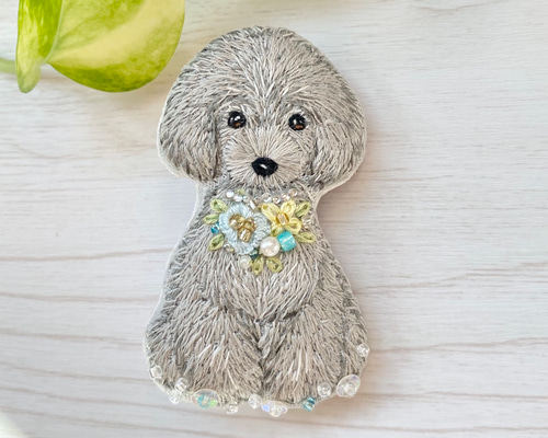 たら福福まねき犬 レモン 枝豆 ビーズ刺繍ブローチ ハンドメイド たら福福まねき犬 レモン 枝豆 ビーズ刺繍ブローチ ハンドメイド