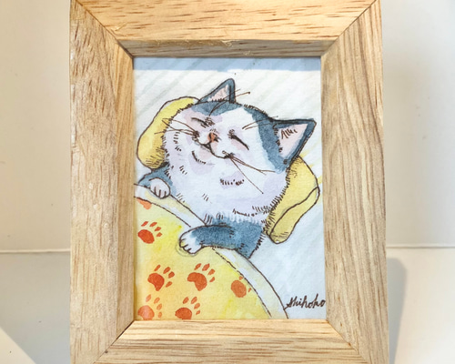 猫　イラスト　インテリア　原画 原画＊白黒猫の水彩画 - MUUUUT'S GALLERY | minne byGMOペパボ