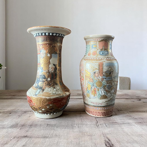 白薩摩飾壺 mini 01】極小サイズ 繊細絵付のミニチュア美術品 直径5cm