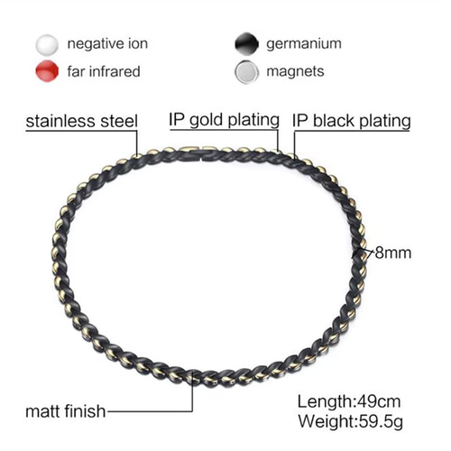 電磁波対策 ステンレス鋼 チタン鋼 ジュエリー 磁気 ネックレス