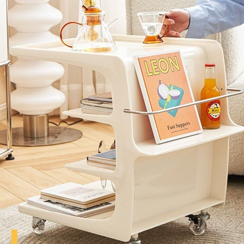 サイドテーブル 4段 キャスター 付属 おしゃれ 北欧 マガジンラック