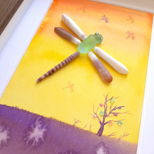 夕焼けのトンボ〉ウニのトゲ・シーグラスアート その他アート moon  