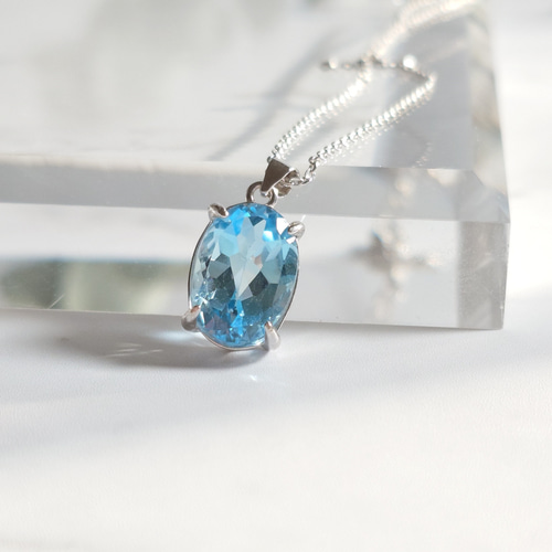 在庫整理※鼈甲・ブルートパーズネックレス