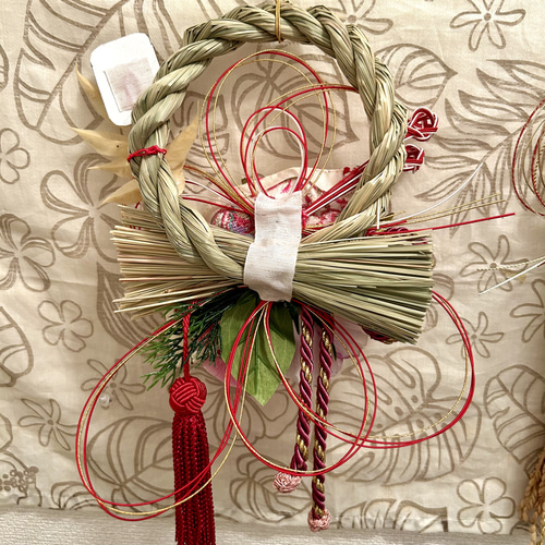 581»◤完売しました◢ 2025✿早割りお正月しめ縄飾り✿大輪のお花