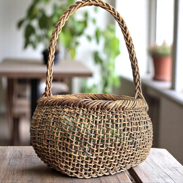 白あけびこだし編み手提げ籠バッグ（大） | 虎斑竹専門店 竹虎 あけび