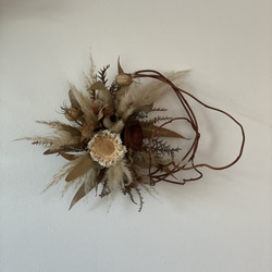 フラワータペストリー　アンティークカラー　ドライフラワーリース フラワータペストリー（ホワイト | middleworld