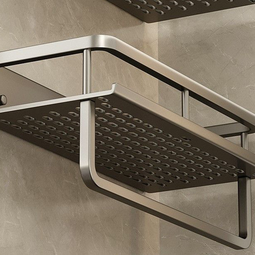 浴室ラック 粘着式 タオル掛け付き マルチラック バスルームラック