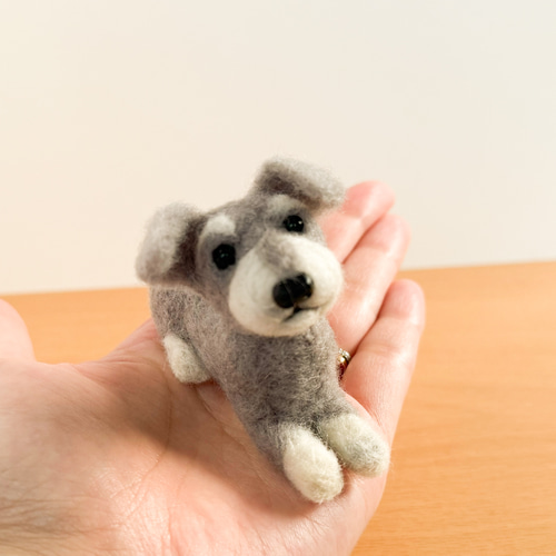 ミニチュアシュナウザー✩︎参考用✩︎羊毛フェルト ミニチュア・シュナウザー☆羊毛フェルト☆【再販/受注製作】 - GINKO