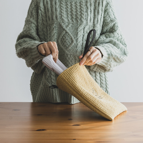 名入れできるシンプルデザイン入学入園グッズ 恐竜刺繍 マスタード